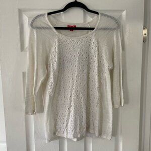 Elle White Knit Top